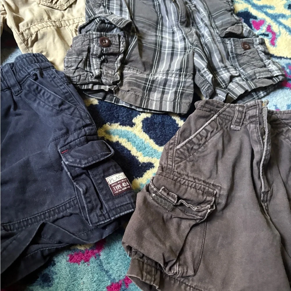 The Children's Place Cargo Shorts Bundle Navy Plaid Old Navy 18-24 months lot